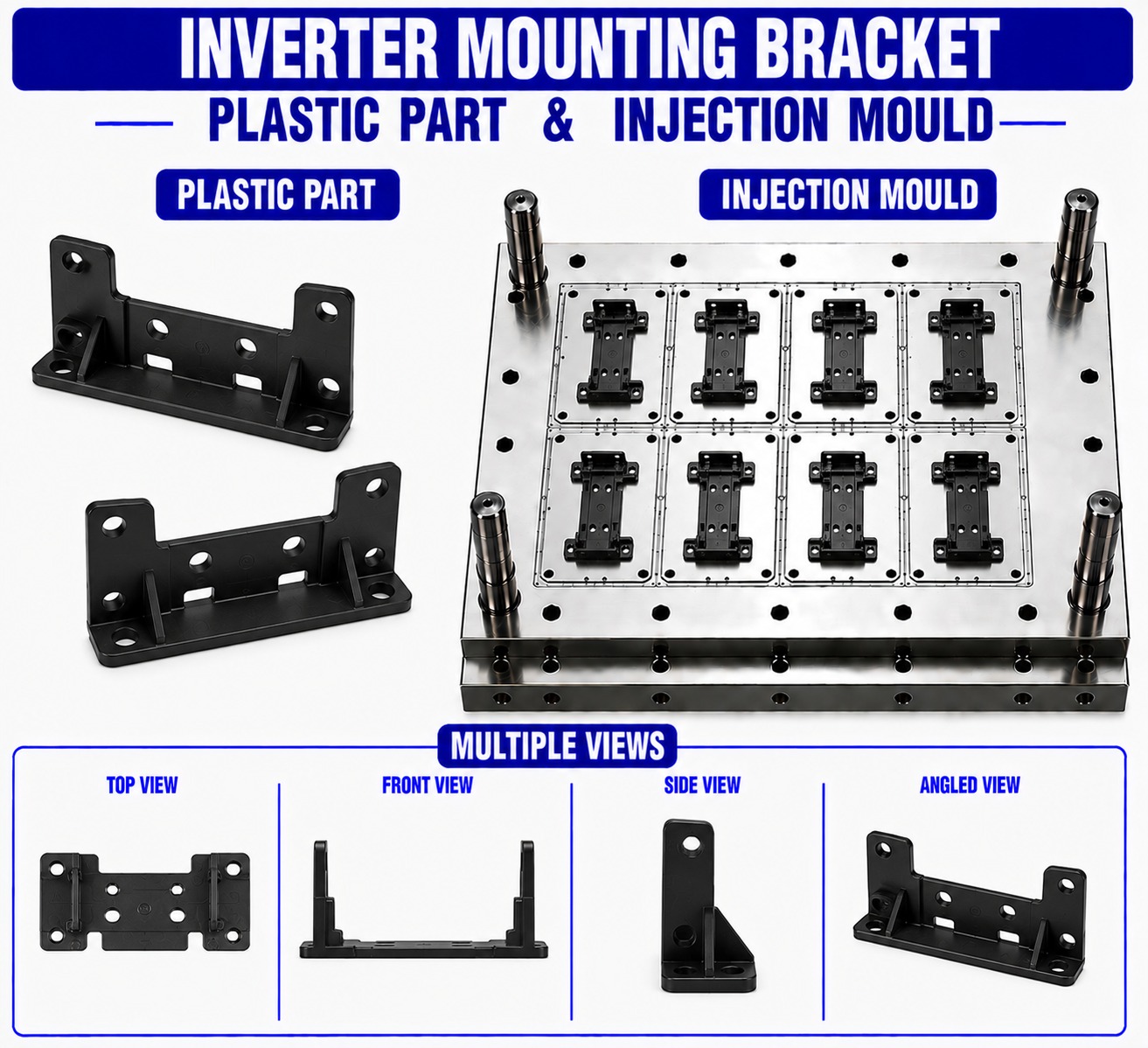 Inverter Plastic Mounting Bracket Mould and Moulding Service